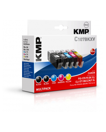 KMP MULTIPACK C107BKXV - Kartridż z tuszem Czarny