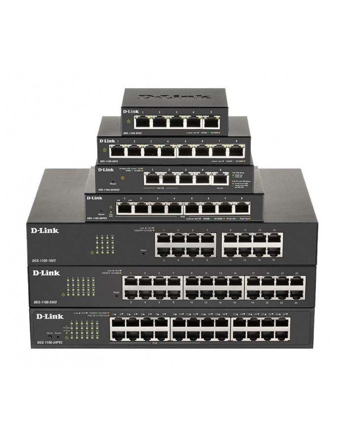 D-LINK 8-Port Layer2 PoE Smart Gigabit Switch 8x 10/100/1000Mbps TP RJ-45 PoE Port 802.3af/at Power-over-Ethernet up to 30 Watt główny