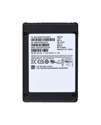 Dysk SSD Samsung PM1653 960GB 2.5  SAS 24Gb/s MZILG960HCHQ-00A07 (DWPD 1) nr 2