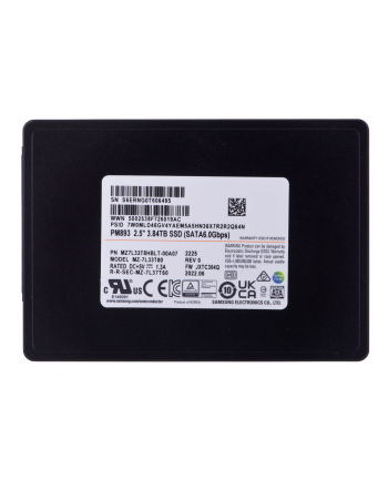 Dysk SSD Samsung PM893 3.84TB SATA 2.5  MZ7L33T8HBLT-00A07 (DWPD 1)