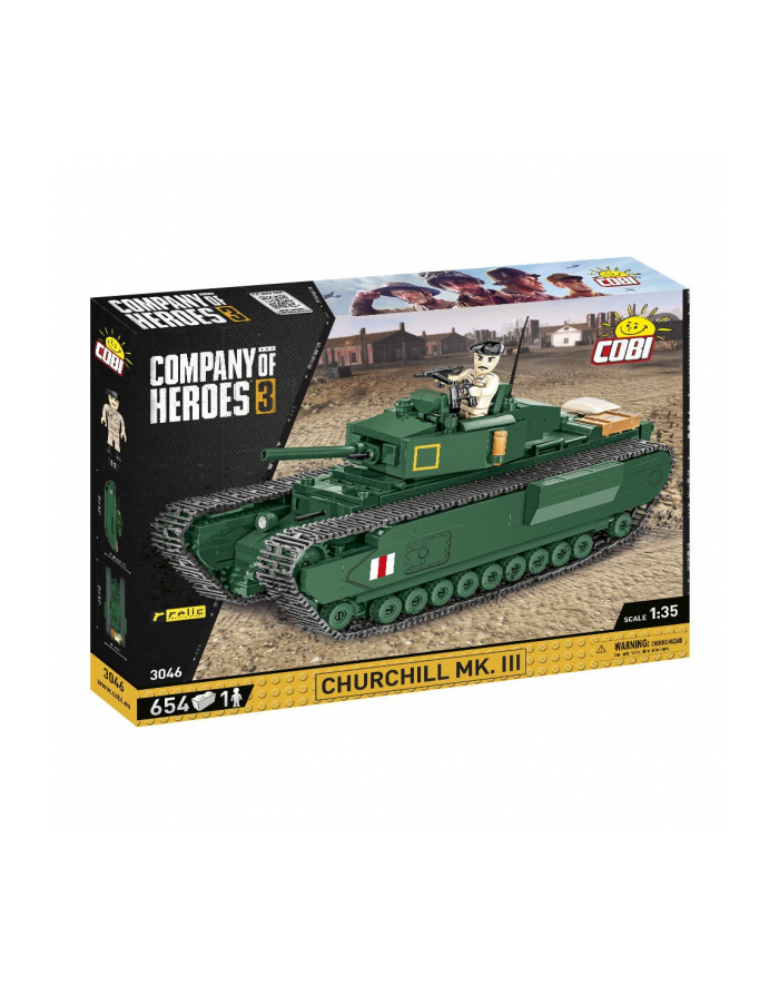 COBI 3046 Company of Heroes 3. Brytyjski czołg Churchill Mk. III 654 klocki główny