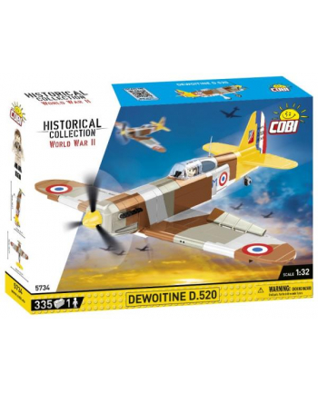 COBI 5734 Historical Collection WWII Samolot myśliwski francuski Dewoitine D.520 335 klocków