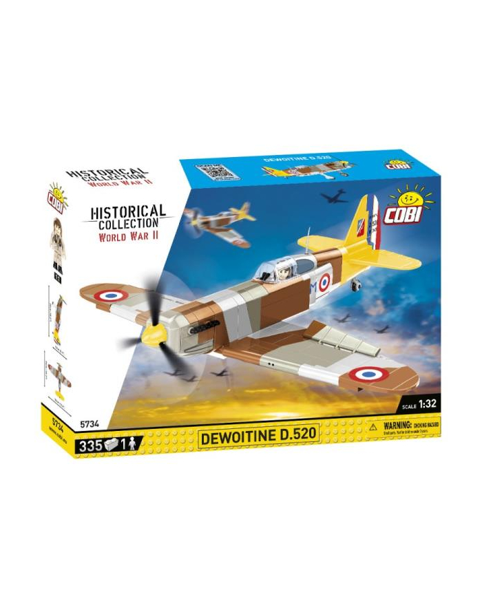 COBI 5734 Historical Collection WWII Samolot myśliwski francuski Dewoitine D.520 335 klocków główny