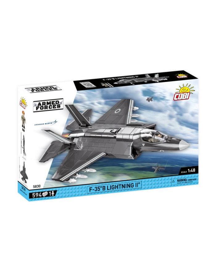 COBI 5830 Armed Forces Samolot myśliwski wielozadaniowy F-35B Lightning II Royal Air Force 594 klocki główny