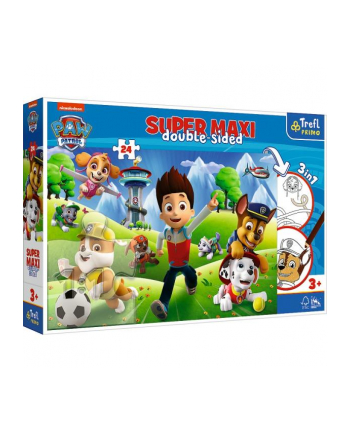 Puzzle dwustronne 24 el SUPER MAXI 3w1 Przygody Psiego Patrolu PAW PATROL 41001 Trefl