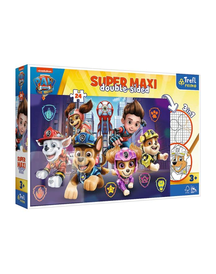 Puzzle dwustronne 24 elementy SUPER MAXI 3w1 Nowe wyzwanie Psi Patrol PAW PATROL 41002 Trefl główny