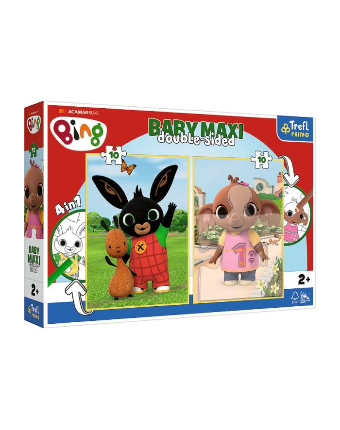 Puzzle dwustronne 2x10el BABY MAXI 4w1 Królik Bing. Bing 43002 Trefl główny