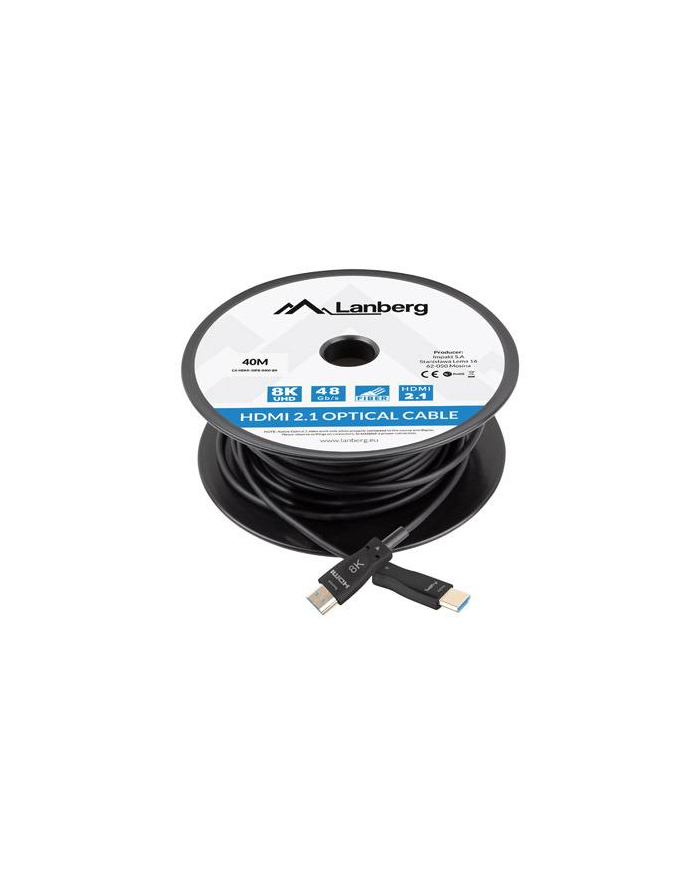 lanberg Kabel HDMI M/M v2.1 40M 8K czarny optyczny AOC główny