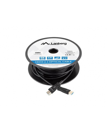 lanberg Kabel HDMI M/M v2.1 100M 8K czarny optyczny AOC