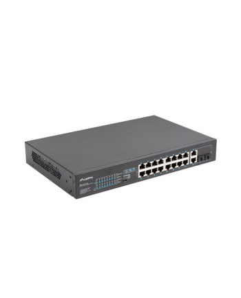 lanberg Przełącznik Switch 16X100MB POE+/2XCombo niezarządzalny rack 19 cali Gigabit Ethernet 150W