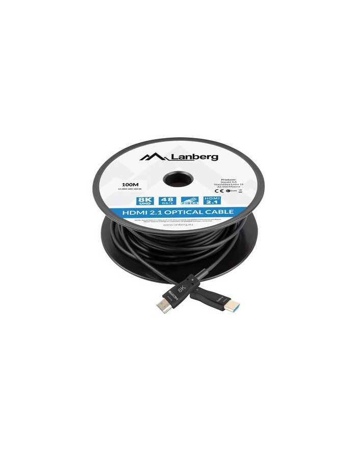 lanberg Kabel HDMI M/M v2.1 100M 8K czarny optyczny AOC główny