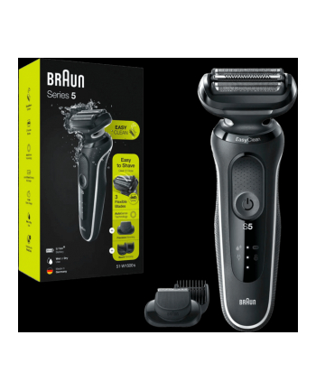 Braun Shaver 51-W1500s	 Operating time (max) 50 min, Wet & Dry, Black/White