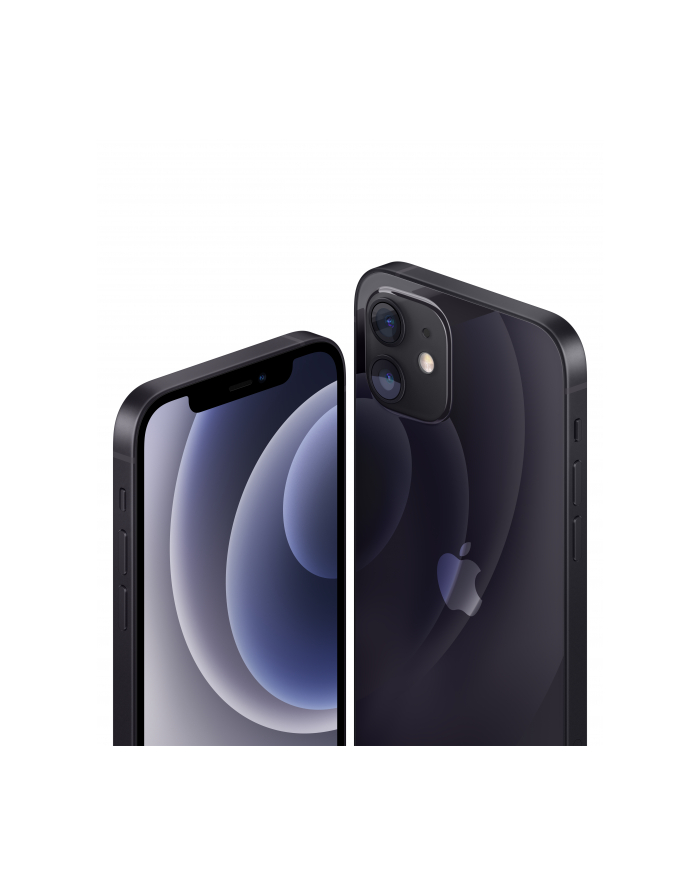 Apple iPhone 12 Black, 6.1 '', XDR OLED, 2532 x 1170 pixels, Apple, A14 Bionic, Internal RAM 4 GB, 64 GB, Single SIM, Nano-SIM and eSIM, 3G, 4G, Główna kamera (tył) Dual 12+12 MP, Druga kamera (przód) 12 MP, iOS, 14, 2815 mAh główny