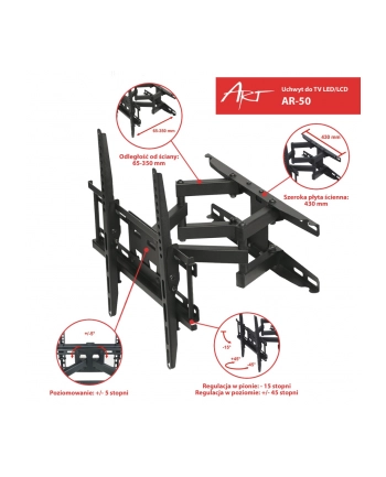 Uchwyt do telewizora ART AR-50 23 -60  45kg