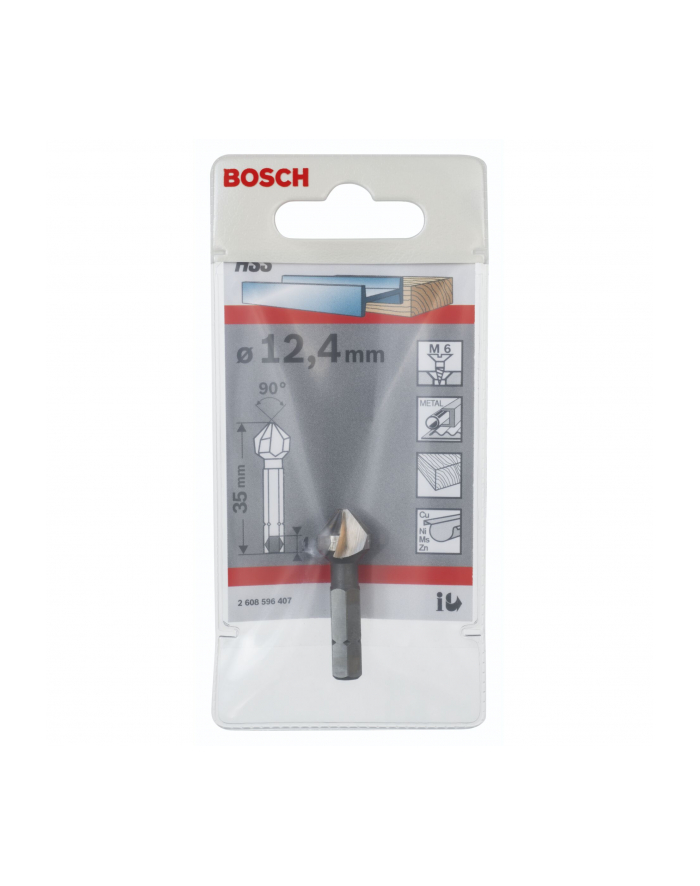 Bosch Pogłębiacze stożkowe 12,4 mm, M 6, 35 mm, 1/4'' 2608596407 główny