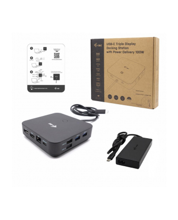 Stacja dokująca USB-C HDMI Dual DP Docking Station Power Delivery 100 W + i-tec Universal Charger 100 W