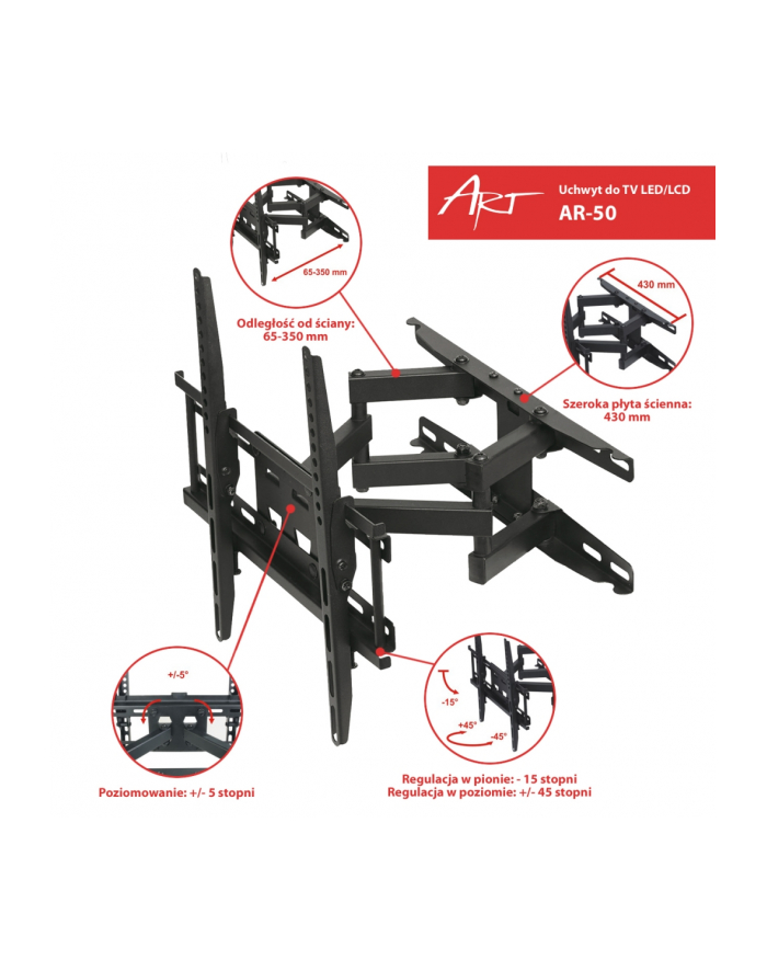 Uchwyt do telewizora ART AR-50 23 -60  45kg główny