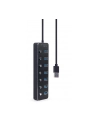 GEMBIRD 7-portowy HUB USB 3.1 Gen 1 z przełącznikami czarny - nr 1