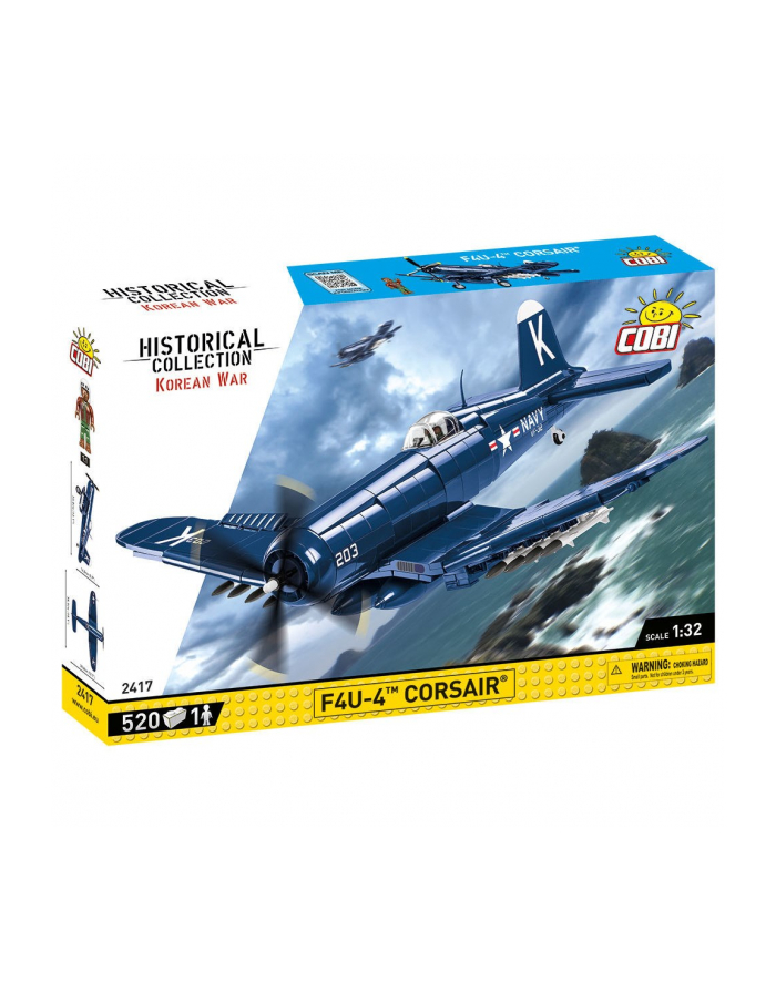 COBI 2417 Historical Collection Korean War Wojna w Korei Samolot myśliwski Vought F4U-4 Corsair 510 klocków główny