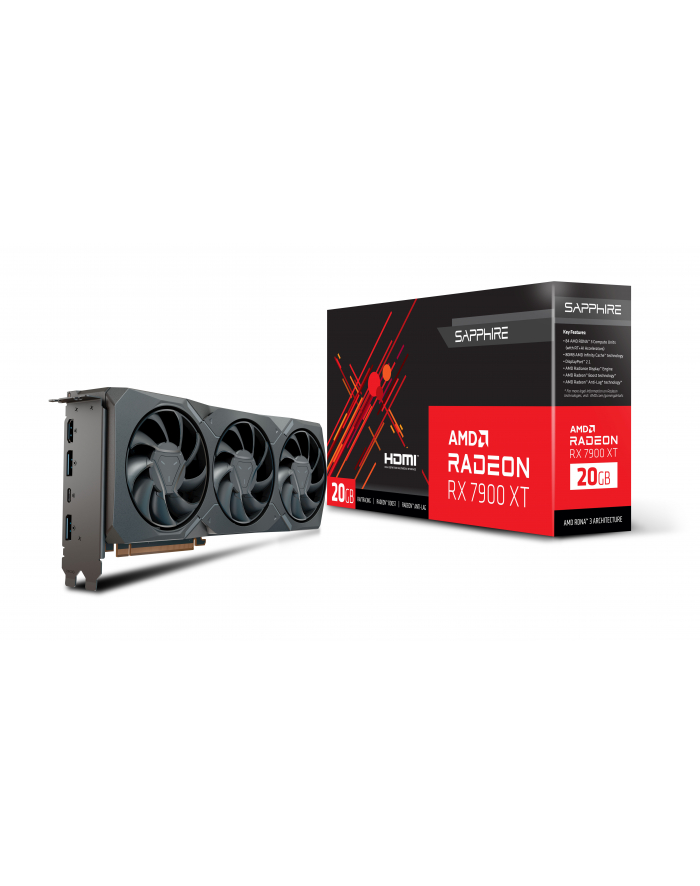SAPPHIRE AMD RAD-EON RX 7900 XT GAMING GRAPHICS CARD 20GB GDDR6 HDMI DUAL DP USB-C główny