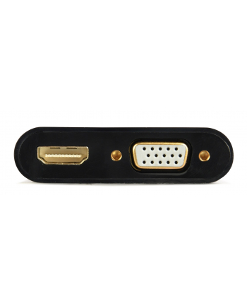 gembird Konwerter sygnału VGA do HDMI + VGA czarny, 15 cm