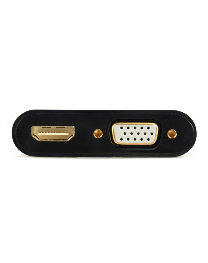 gembird Konwerter sygnału VGA do HDMI + VGA czarny, 15 cm główny