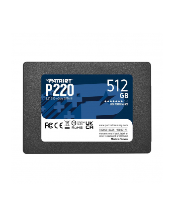 patriot Dysk SSD 512GB P220 550/500MB/s SATA III 2.5 cala