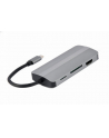 gembird Adapter USB-C 8w1, HDMI, USB-C, PD, VGA, USB 3.1, 2.0, audio, czytnik kart - nr 2