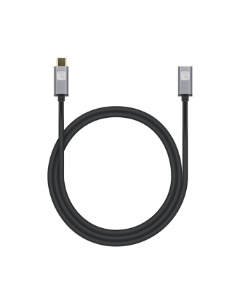 TECHLY Kabel Przedłużacz USB-C 3.2 Gen2 M/F 1m 100W 5A Czarny