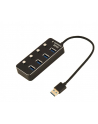 GEMBIRD 4-portowy HUB USB 3.1 Gen 1 z przełącznikami czarny - nr 1