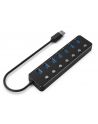 GEMBIRD 7-portowy HUB USB 3.1 Gen 1 z przełącznikami czarny - nr 1