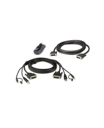 ATEN  KABEL KVM  2L-7D02UDX3, [1X ZŁĄCZE MĘSKIE DVI-D, ZŁĄCZE MĘSKIE USB 2.0 A, ZŁĄCZE MĘSKIE JACK 3,5 MM - 1X ZŁĄCZE MĘSKIE DVI-D, ZŁĄCZE ŻEŃSKIE USB