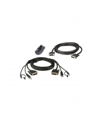 ATEN  KABEL KVM  2L-7D02UDX3, [1X ZŁĄCZE MĘSKIE DVI-D, ZŁĄCZE MĘSKIE USB 2.0 A, ZŁĄCZE MĘSKIE JACK 3,5 MM - 1X ZŁĄCZE MĘSKIE DVI-D, ZŁĄCZE ŻEŃSKIE USB