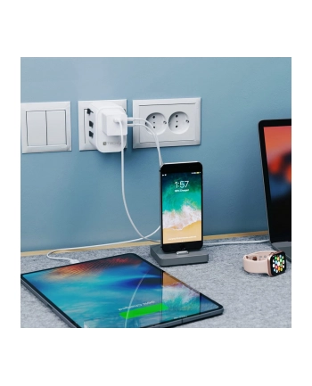 TECHLY Adapter Podróżny Wtyków Zasilania (wersja europejska)/UK/USA Ładowarka 3x USB nr 2