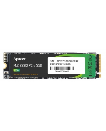 Dysk SSD Apacer AS2280P4X 512GB M.2 PCIe NVMe Gen3 x4 2280 (2100/1700 MB/s) nr 1