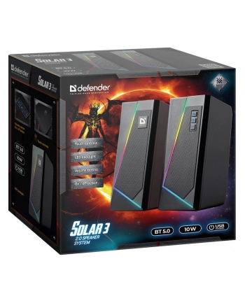 Głośniki Defender SOLAR 3 2.0 10W Bluetooth USB podświetlenie RGB nr 2