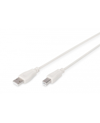 Kabel drukarkowy USB DIGITUS 2.0 A/M - USB B /M, 3m beżowy