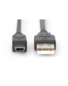 Kabel USB DIGITUS 2.0 A/M - mini B/M, 1,8m czarny - nr 6