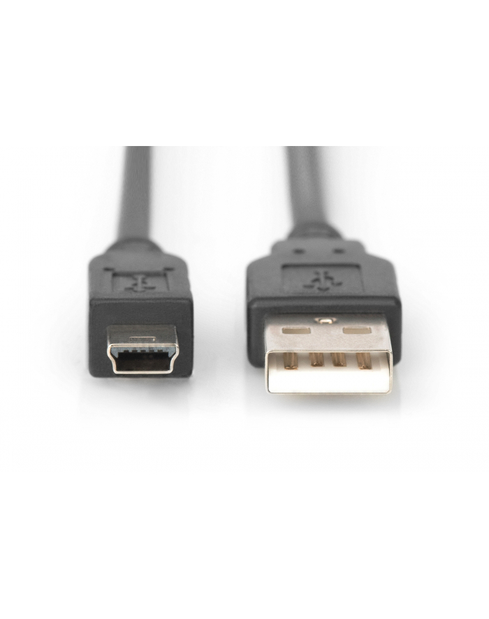 Kabel USB DIGITUS 2.0 A/M - mini B/M, 1,8m czarny główny