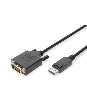 Kabel adapter DIGITUS DisplayPort z zatrzaskiem 1080p 60Hz FHD Typ DP/DVI-D (24+1) M/M 5m