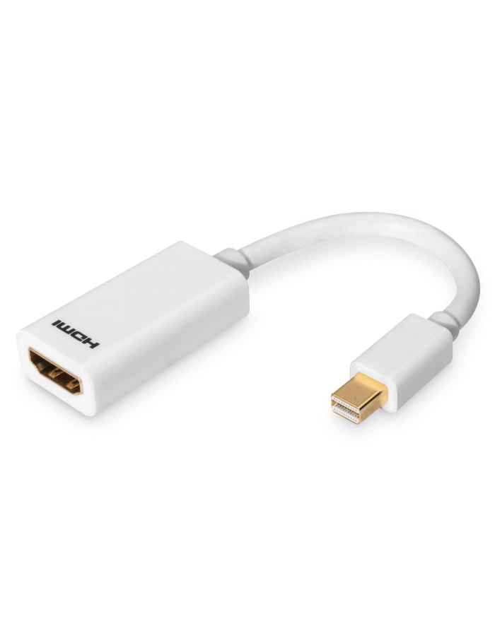 Kabel adapter DIGITUS mini Displayport 1080p 60Hz FHD Typ mini DP/ HDMI M/Ż biały 0,15m główny