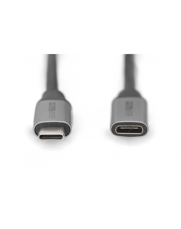 Kabel przedłużający USB 3.0 DIGITUS PREMIUM 60W/5Gbps Typ USB C/USB C Ż/M czarny 0,5m główny