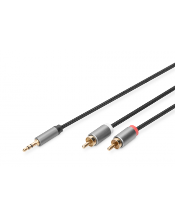 Kabel adapter audio DIGITUS PREMIUM MiniJack/Cinch Stereo Typ 3.5mm/2xRCA M/M nylon 3m