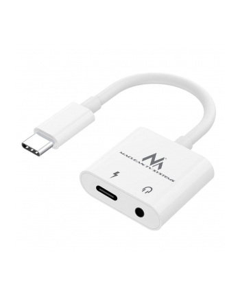 Kabel adapter Maclean MCTV-848 USB Type-C - 3,5mm mini jack PD biały