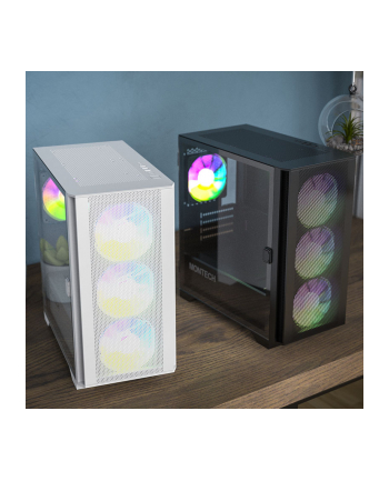 Montech AIR 100 ARGB, Micro-ATX, Tempered Glass - czarny