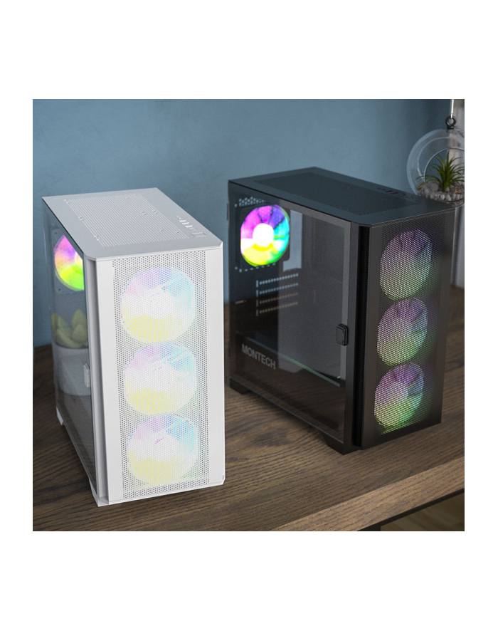 Montech AIR 100 ARGB, Micro-ATX, Tempered Glass - biały główny