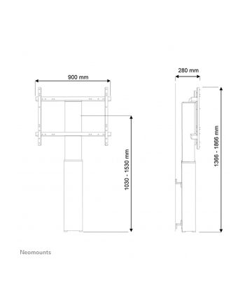 Stojak podłogowy Neomounts by Newstar PLASMA-W2250BLACK 42''-100'' 130kg