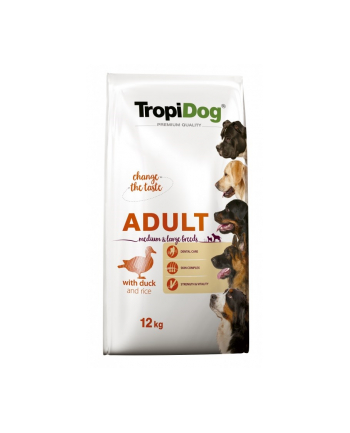 TROPIDOG PREMIUM ADULT M'L DUCK'RICE 12 KG