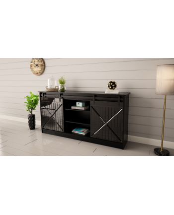 cama meble Komoda 160x80x35 GRANERO czarny/czarny poł