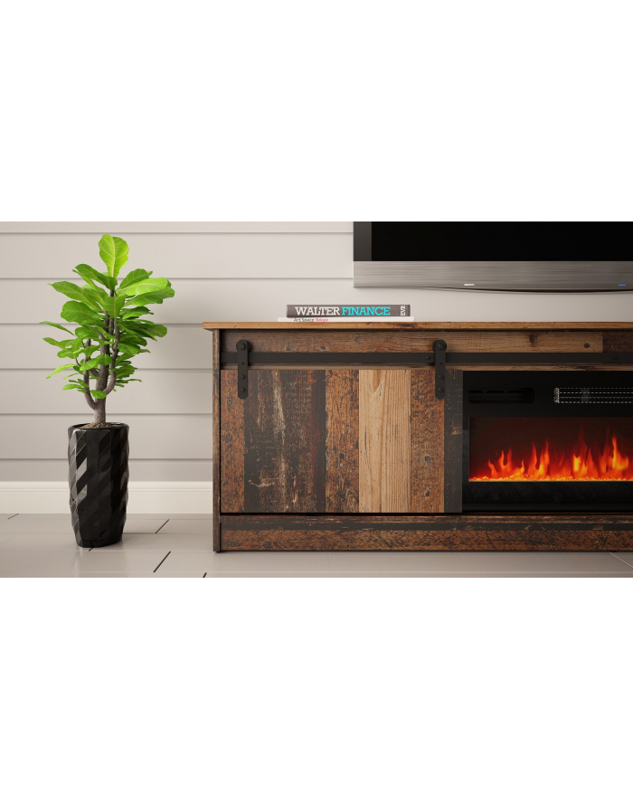 cama meble Szafka RTV GRANERO+kominek 200x56 7x35 old wood główny